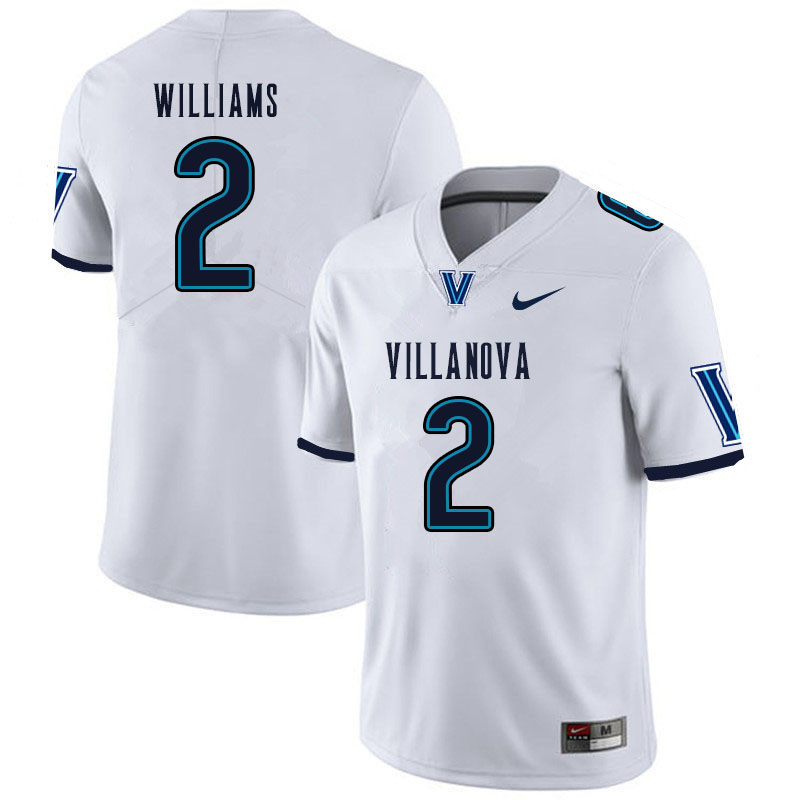 Men #2 Denzel Williams Villanova Wildcats College Football Jerseys Sale-White - Click Image to Close